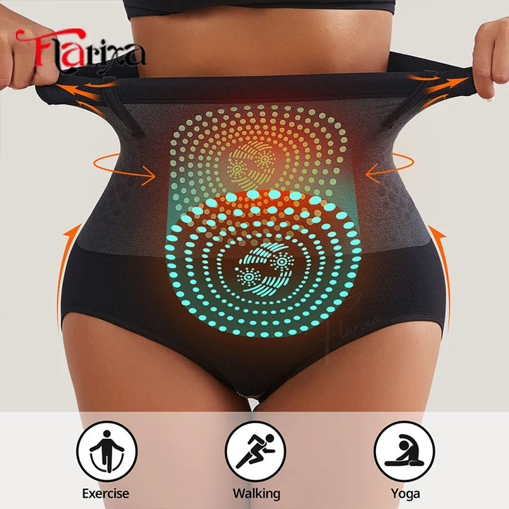 Flarixa High Waist Tummy Control Body Shaper Butt Lifting Panties for Women Seamless Shapewear Panty Sweat Underwear Briefs