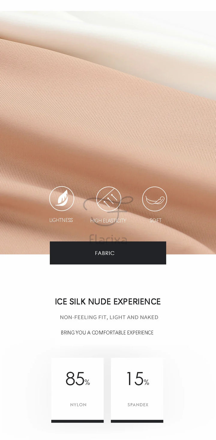 Flarixa Seamless Sports Shorts Women's Panties High Waist Tummy Hips Safety Pants Slim Shaping Underwear Ice Silk Boxer Briefs