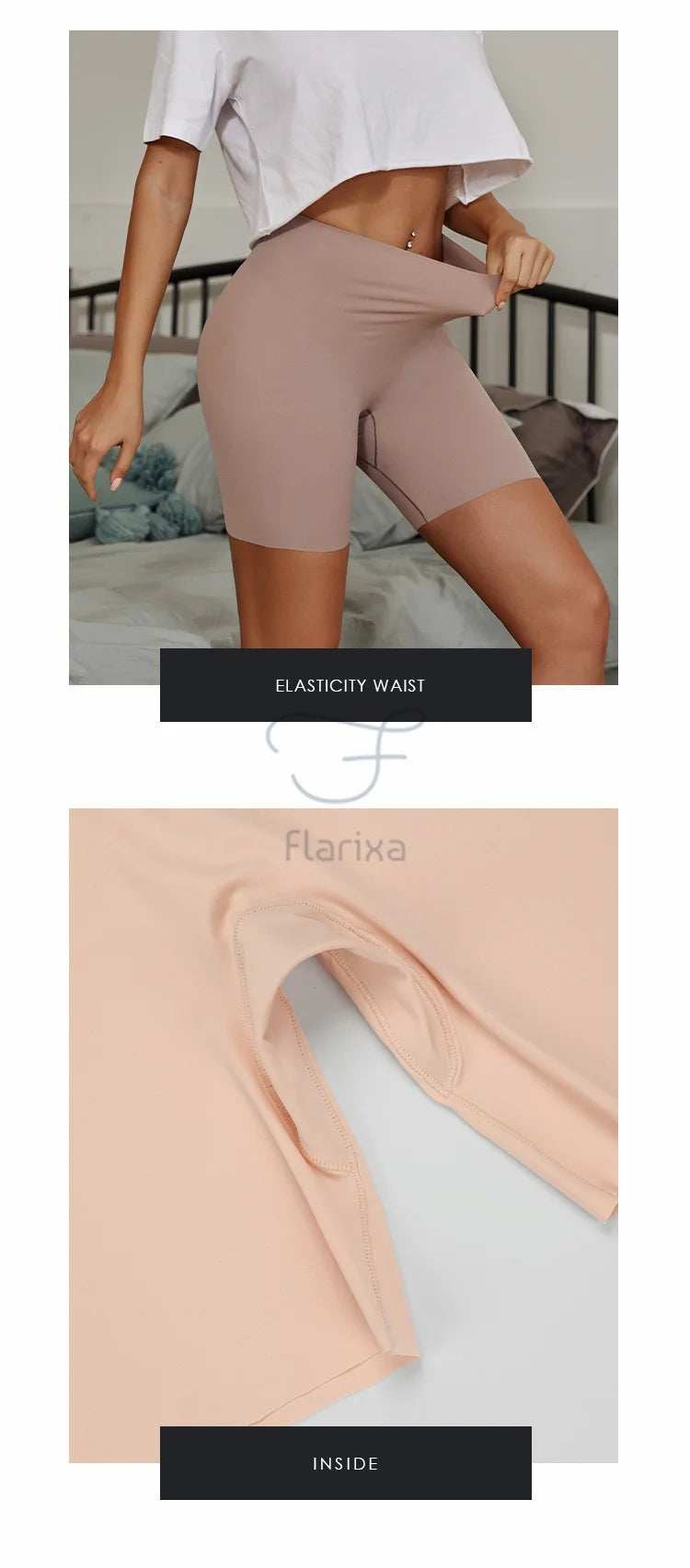 Flarixa Seamless Sports Shorts Women's Panties High Waist Tummy Hips Safety Pants Slim Shaping Underwear Ice Silk Boxer Briefs