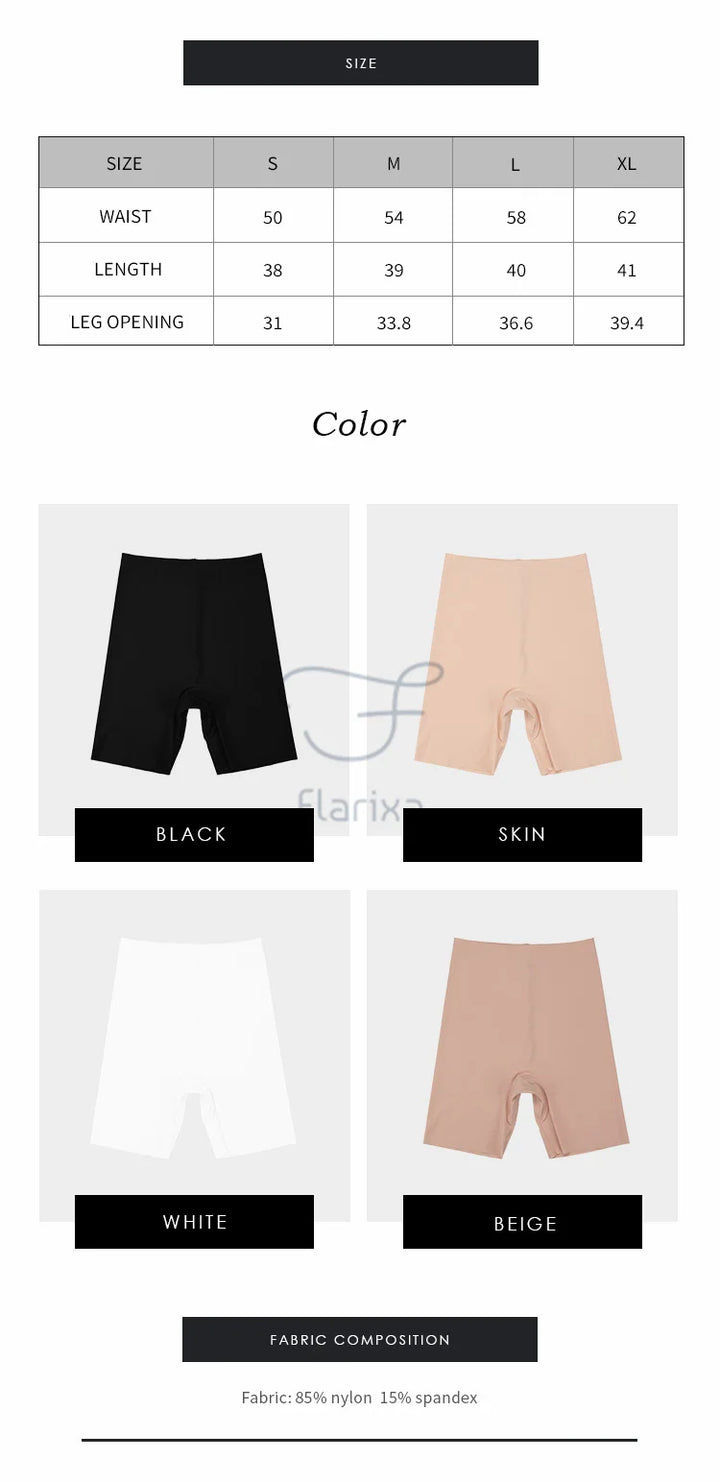 Flarixa Seamless Sports Shorts Women's Panties High Waist Tummy Hips Safety Pants Slim Shaping Underwear Ice Silk Boxer Briefs