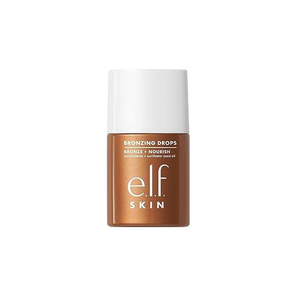 e.l.f. SKIN Bronzing Drops, Liquid Bronzer For Face & Skin, Creates A Sun-Kissed Glow, Infused With Vitamin E, Vegan Cruelty-Free, Rose Gold