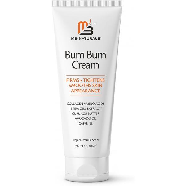 Bum Cream with Lemon Vanilla Scent, 2-in-1 Skin Care Cellulite Treatment & Massage Lotion, Non-Greasy Tightening for Firm Butt, Belly, and Thighs Cupuaçu, Collagen, Caffeine, 8 Fl Oz
