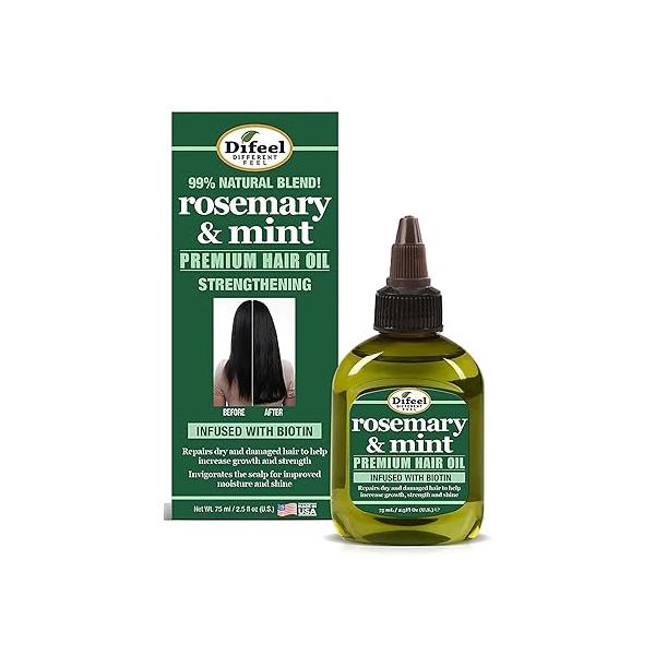 Difeel Rosemary and Mint Premium Hair Oil with Biotin 2.5 oz.