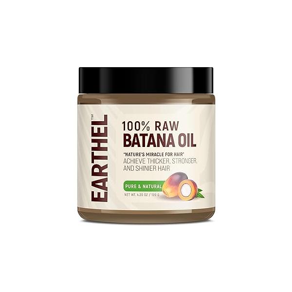 100% Pure Raw Batana Oil from Honduras, 4.23 oz/120 g - Boosts Hair Growth, Reduces Loss, Repairs & Strengthens Hair, Adds Thickness Premium Nourishing Scalp for Men Women