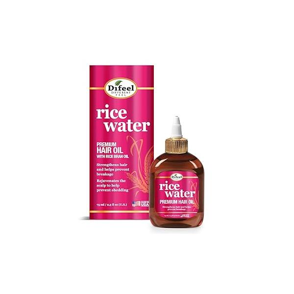 Difeel Rice Water Premium Hair Oil 2.5 oz. - Strengthening Moisturizer for