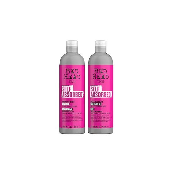 Bed Head by TIGI Frizz Control Shampoo and Conditioner Set for Dry Hair, Self Absorbed Nourishing Hair Care to Visibly Repair Strengthen From Within, 25.36 Fl oz, 2 Pack