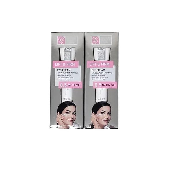 Lift and Firm Eye Cream with Collagen Peptides, 0.5 oz, Anti-Aging Treatment, 2-Pack