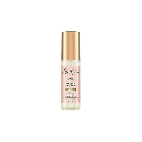 SheaMoisture Coconut & Hibiscus Smooth Shine Oil Softens and Hydrates Hair With Manketti For a Lightweight Texture 3.3fl oz