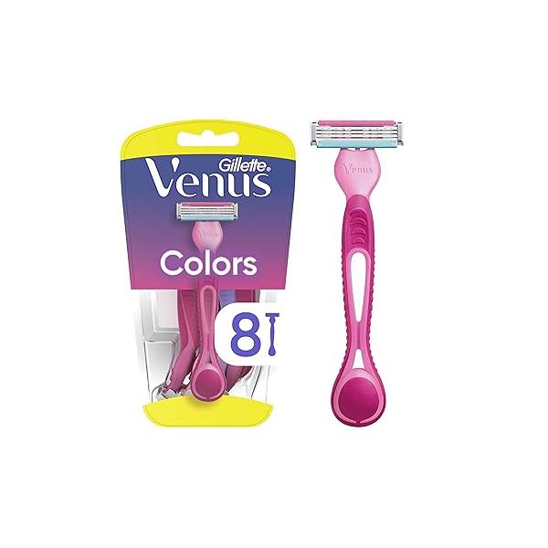 Gillette Venus Simply3 Disposable Razors for Women, 8 Count, Designed a Close and Comfortable Shave
