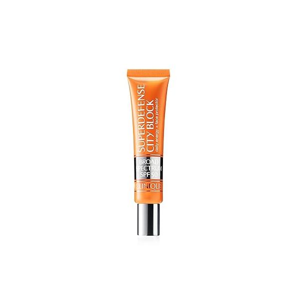 Clinique Superdefense City Block Oil Free Broad Spectrum SPF 50 Daily Energy + Face Protector | Sheer, Weightless Makeup Primer Sunscreen, 1.4 Fl Oz