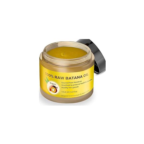100% Raw Batana Oil by Dr. Sebi for Hair GrowthㅣNatural Growth OilㅣSplit End PreventionㅣHair Thickening & Stronger Treatment