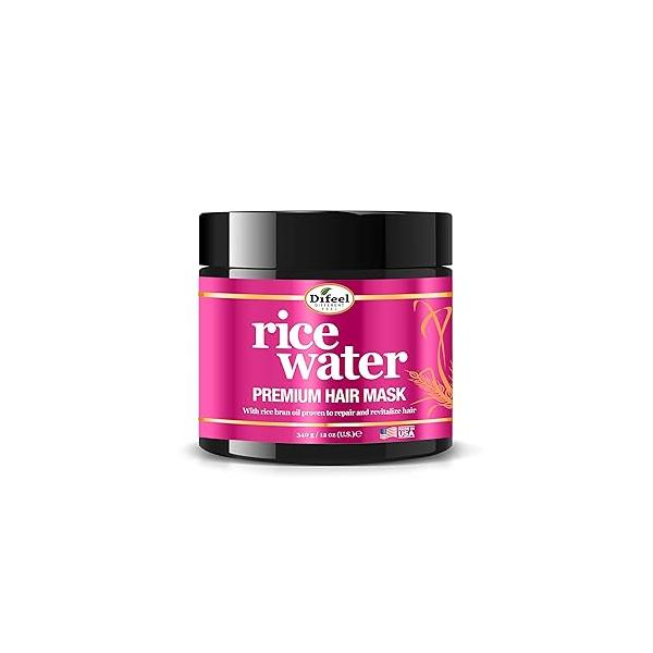 Difeel Premium Rice Water Hair Mask 12 oz. - RIce for Dry, Damaged Hair. Deep Repair