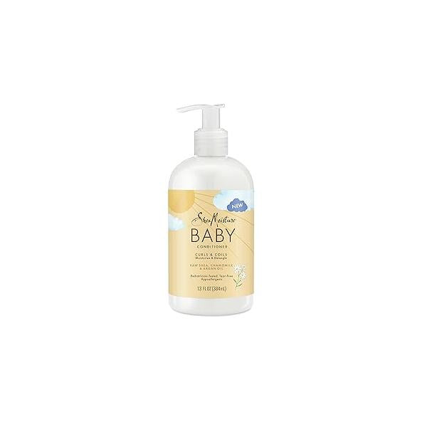 SheaMoisture Baby Conditioner for Curly Hair Raw Shea, Chamomile and Argan Oil Moisturizes Helps Detangle Delicate Curls Coils 13 oz