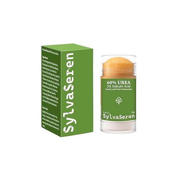60% Urea Cream 2.65 Ounce Heel Balm Stick Cracked Repair for Dry Feet Treatment with Aloe Vera, Jojoba Oil, Shea Butter & Tea Tree Oil Heels