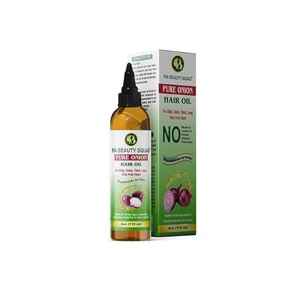 Natural Onion Hair Oil - 4 oz | Herbal Blend for Regrowth & Fall Control Essential Oils, Ayurvedic Therapy Enriched with Ginger, Garlic, Turmeric Dry Scalp Relief, conditioning serum
