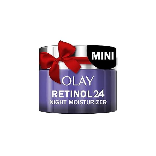 Olay Retinol 24 Face Moisturizer, Anti-Aging Night Cream for Women, Trial Size, Fragrance-Free, Non Greasy - Anti-Wrinkle, Smooth Fine Lines, Tightening Skin Care Peptides, Glycerin, 0.5 Oz