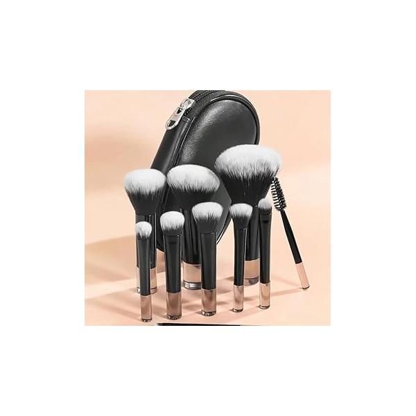 10-Pieces Makeup Brush Set with beautiful Carry Case - Your Complete Beauty Kit on the Go!