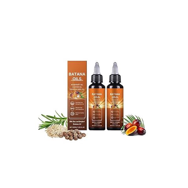 Batana Oil for Hair Growth, 4-in-1 Liquid Batana, Rosemary, Castor, Pumpkin Seed All Types 100ml/ 3.38 fl.oz