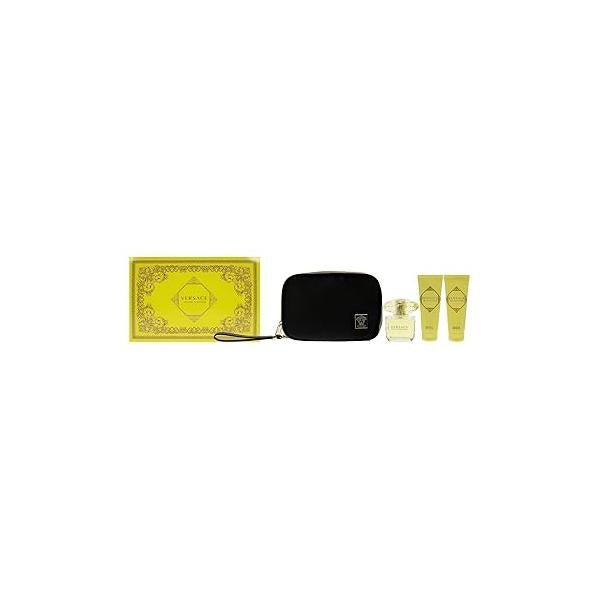 Versace Yellow Diamond Women 3oz EDT Spray, 3.4oz Shower Gel, Body Lotion, Bag 4 Pc Gift Set