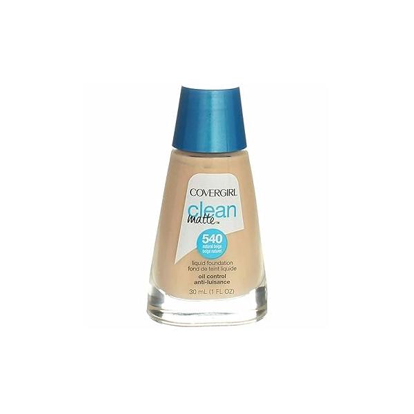 CoverGirl Clean Oil Control Liquid Makeup, Natural Beige (N) 540, 1.0 Ounce Bottle