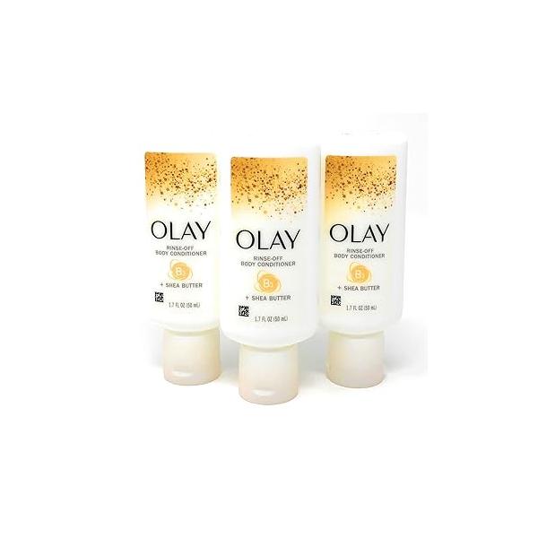 Olay Rinse-Off Body Conditioner with Shea Butter 1.7 oz, Travel Size (Pack of 3)