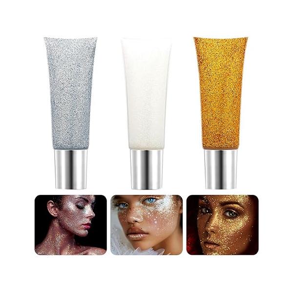Body Glitter Gel Set Holographic Festival Makeup for Face Hair Eye Rave Mermaid Accessories Shimmer