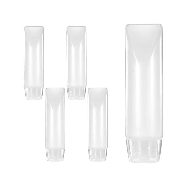 5 Pcs 1 oz Refillable Toothpaste Tubes, Empty Travel Bottles, Reusable Mini Lotion Makeup Containers, Dispensers