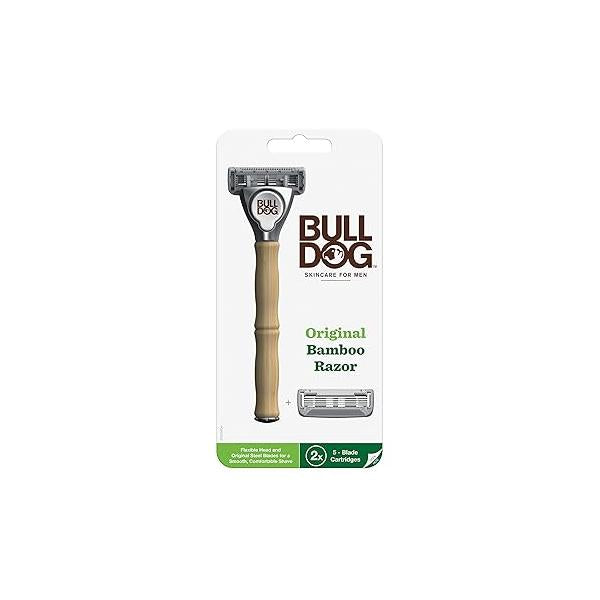 Bulldog Mens Skincare and Grooming Original Bamboo Razors for Men with a Natural Razor Handle 2 Refills