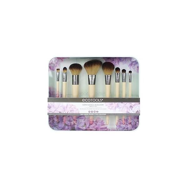 EcoTools-Cruelty Free Confidence in Bloom Brush Set-Cruelty Synthetic Taklon Bristles, Recycled Packaging, Aluminum Ferrules