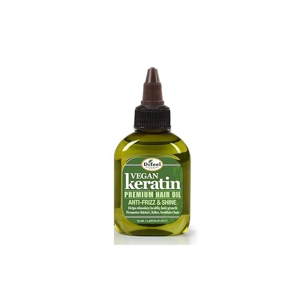 Difeel Vegan Keratin Premium Hair Oil - Anti Frizz & Shine 2.5 oz.