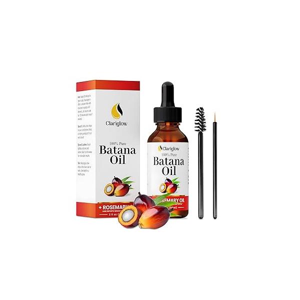100% Pure Batana Oil for Hair Growth with Rosemary Serum | Natural (2 fl oz) Aceite de
