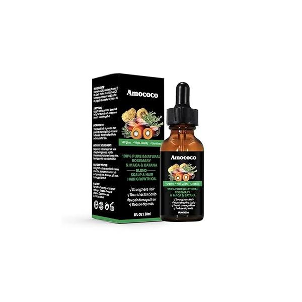 Rosemary & Batana Oil - Blended with Jojoba Argan 100% Organic Essential for Hair Haircare Daily Repairing Restore Moisture Vitamins