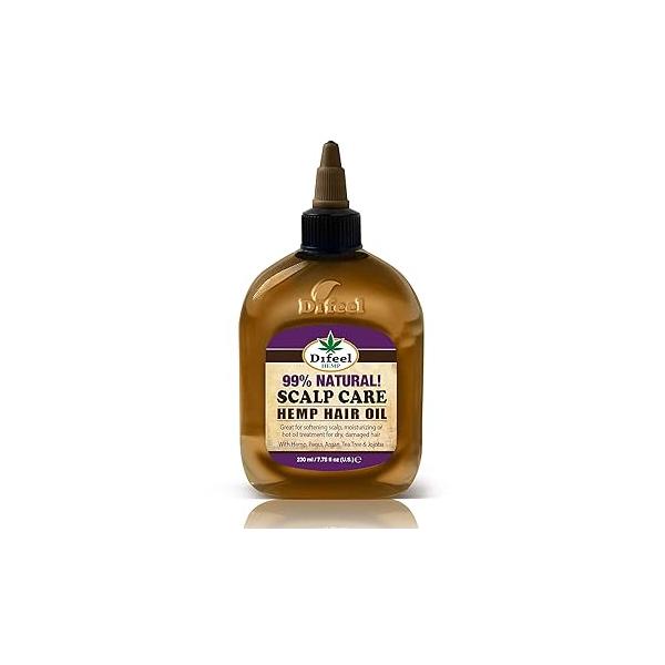 Difeel Hemp 99% Natural Hair Oil - Scalp Care 7.78 ounce (Pack of 3)