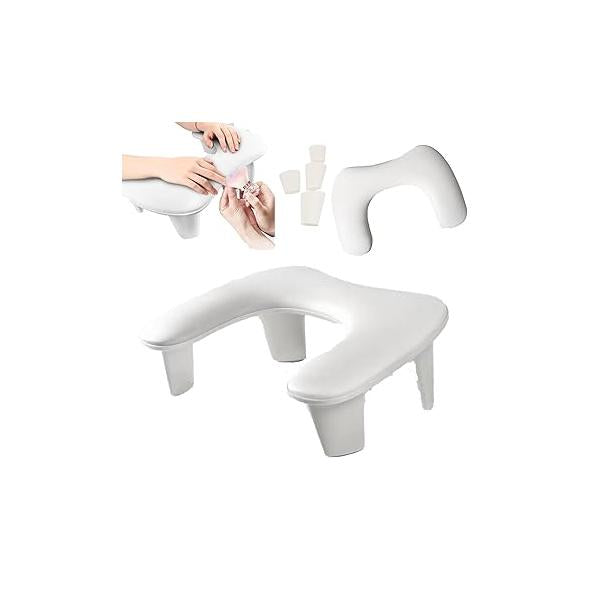 Manicure Nail Arm Rest for Clients, U shaped Hand Stand Nails Tech, Professional PU Leather Tech with Detachable Holder Cushion Foot Salon Home Use