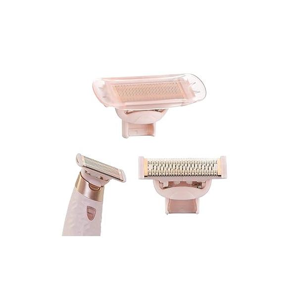 Flawless Nu Razor Replacement Heads, Rose Gold Plated Body With Covers, Compatible Hair Remover Head for Finishing Touch Women's (2 Count)