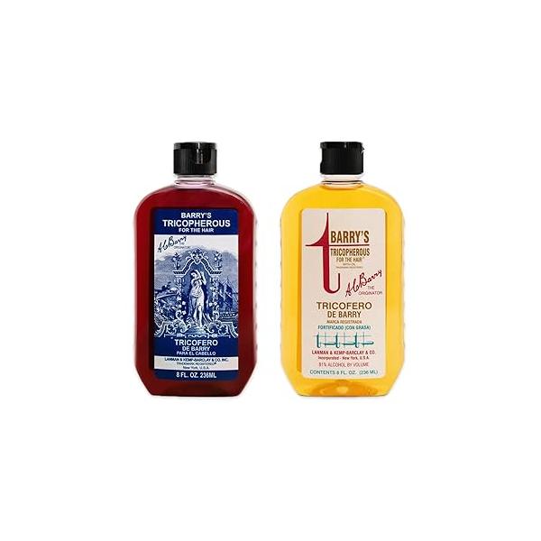 Barrys Tricopherous for the hair - de Barry para el cabello 8 fl oz (Pack of 2, Traditional + With Oil)