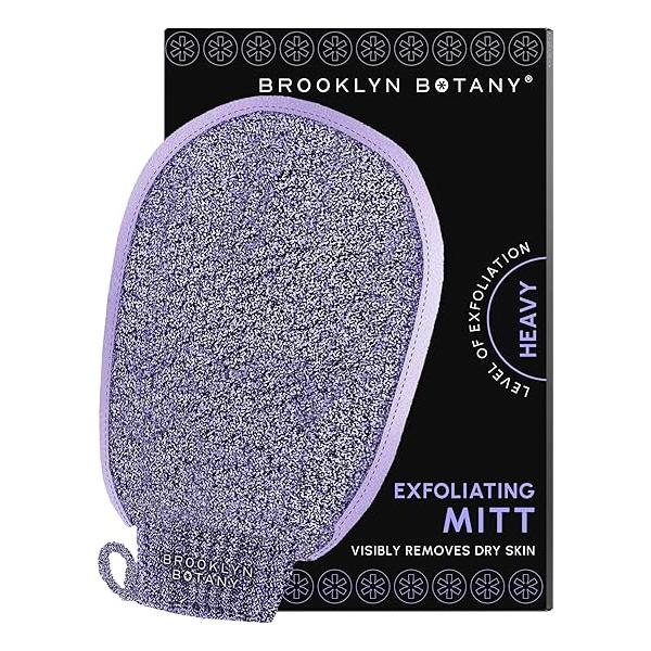 Brooklyn Botany Exfoliating Mitt for Bath and Shower - Heavy Duty Body Scrubber Massage Dead Skin Remover 1