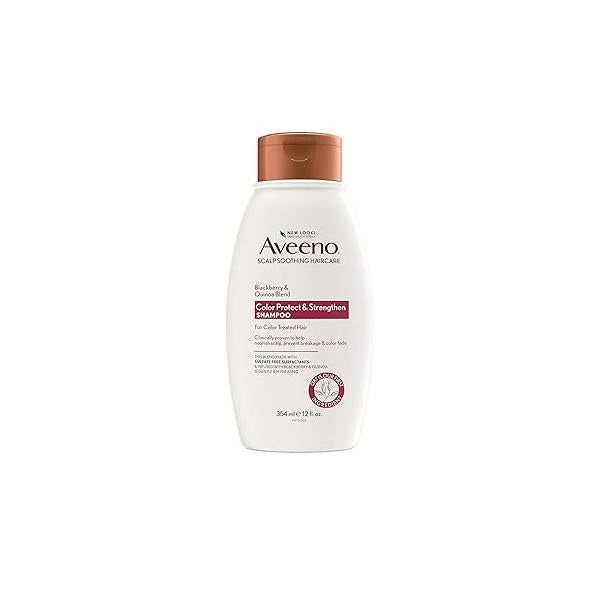 OGX Aveeno Color Protect Strengthen+ Blackberry Quinoa Shampoo, Fresh, 12 Fl Oz