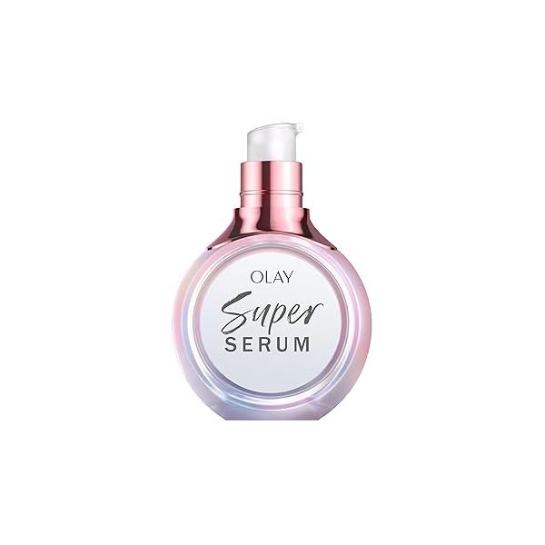 Olay Super Serum Trial Size - Niacinamide, Vitamin C & E, Collagen Peptide, AHA 5-in-1 Skin Care Benefits Healthy Glow, Brightening, Hydrating, Smoothing, Firming, Evens Tone, Anti-Aging, 0.4 Oz