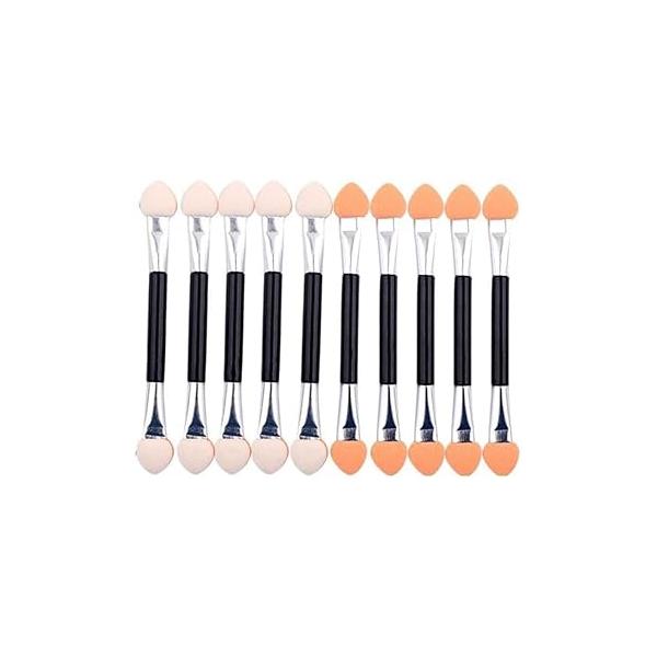 10 pcs Eyeshadow Applicator Sponge Double-Ended Make Up Supplies Portable Nail Brushes Mirror Powder Brush Manicure Tools