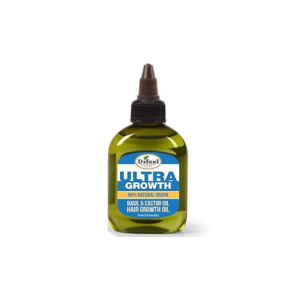 Difeel Mens Ultra Growth Basil and Castor Hair Oil 2.5 oz.