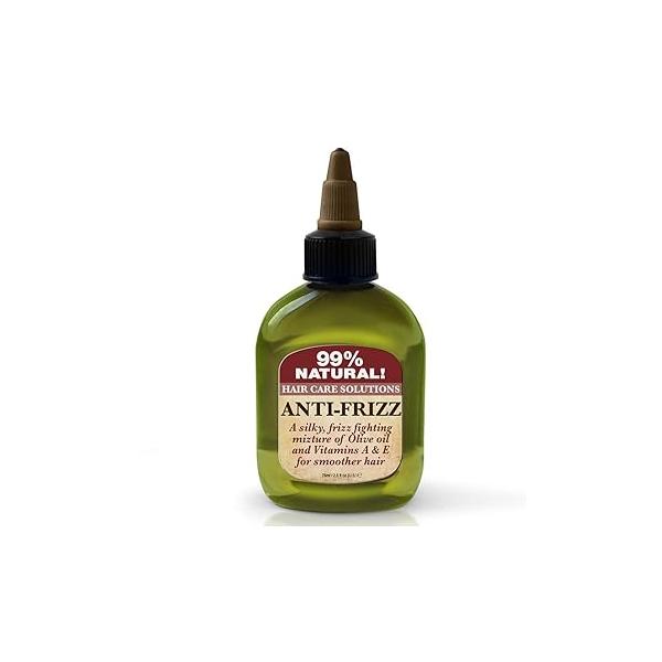 Difeel Premium 99% All Natural Anti-Frizz Hair Oil with Olive Oil, Vitamins A and E 2.5 ounce (2-Pack)