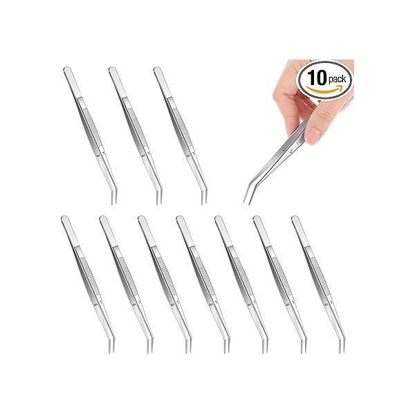 Tweezers Facial Hair Removal Clip Crafting 10 PCS Locking Jewelry Sewing Thread Gem Flower Dry Making Wig Installation Nail Shaping Eye Lash Extensions Precision Fine Point Tip Applicator