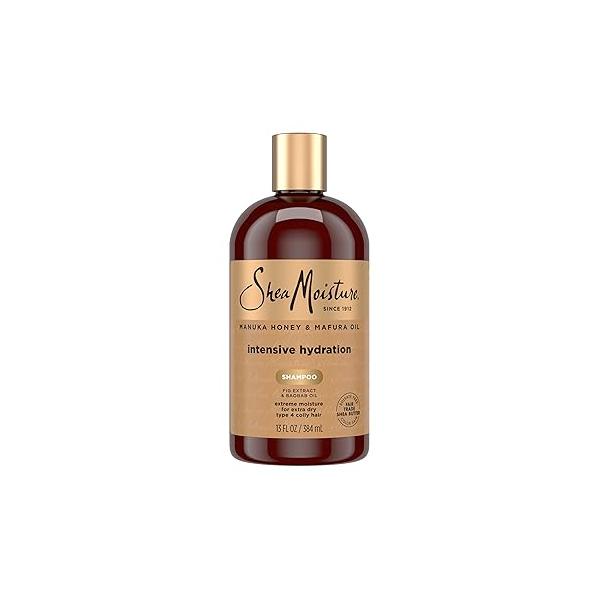 Shea Moisture Intensive Hydration Shampoo Manuka Honey and Mafura Oil for Dry, Damaged Hair Sulfate-Free 13 oz