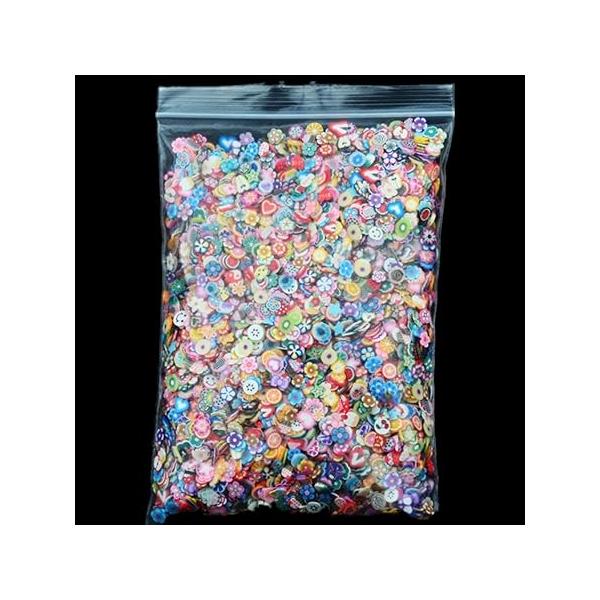 10000Pcs Nail Sticker Mixed 3D Fruit Flower Candy Slices for Art Tips Decoration Assorted Clay Nails Stickers Rods Gel #2 - Charms Wedding/Party