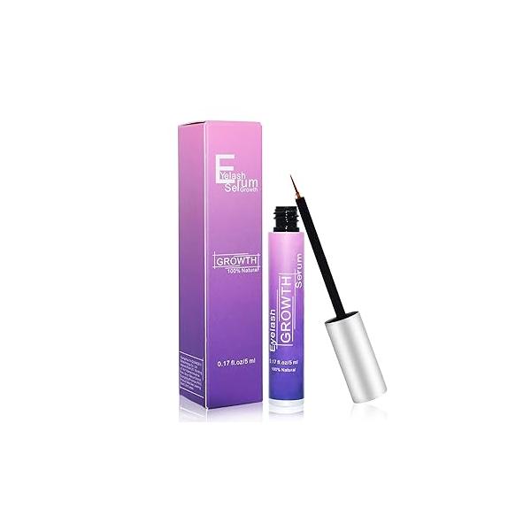 Natural Eyelash Growth Serum 5ml: Premium Lash Enhancement Treatment for Longer Fuller Lashes and Thicker Looking