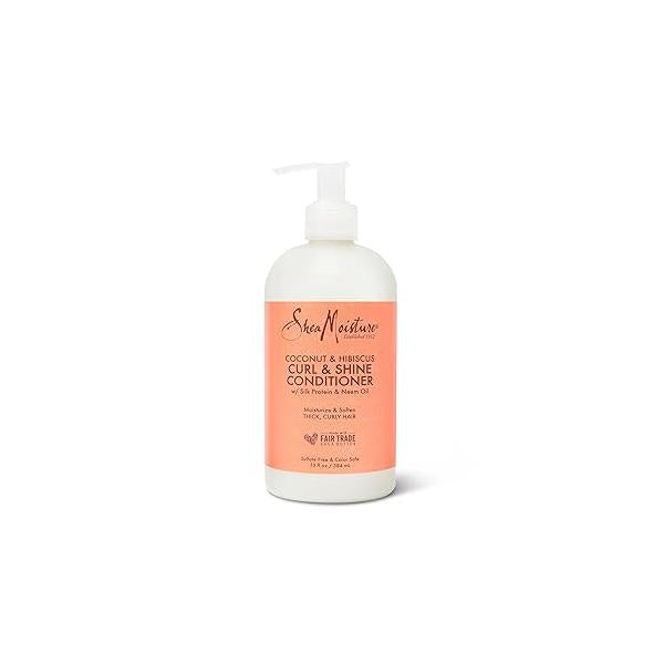 SheaMoisture Curl & Shine Conditioner Coconut Hibiscus, for Thick, Curly Hair to Moisturize Soften, 13 oz