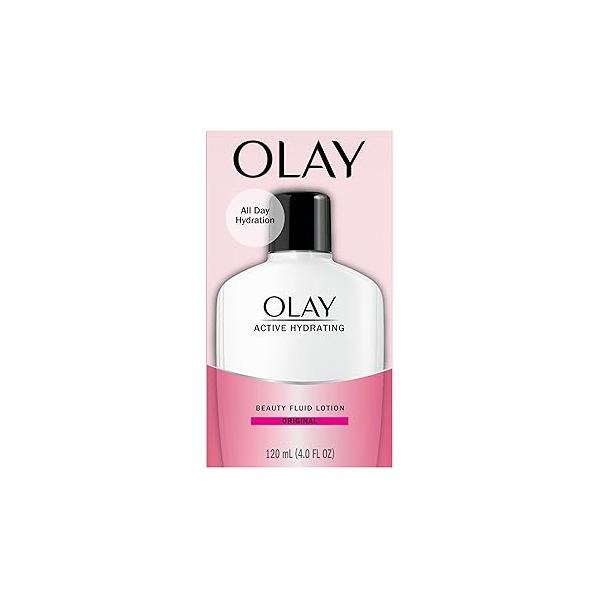 Olay Face Moisturizer, Active Hydrating Beauty Fluid Lotion, Original Facial 4 Oz. (Pack of 2)