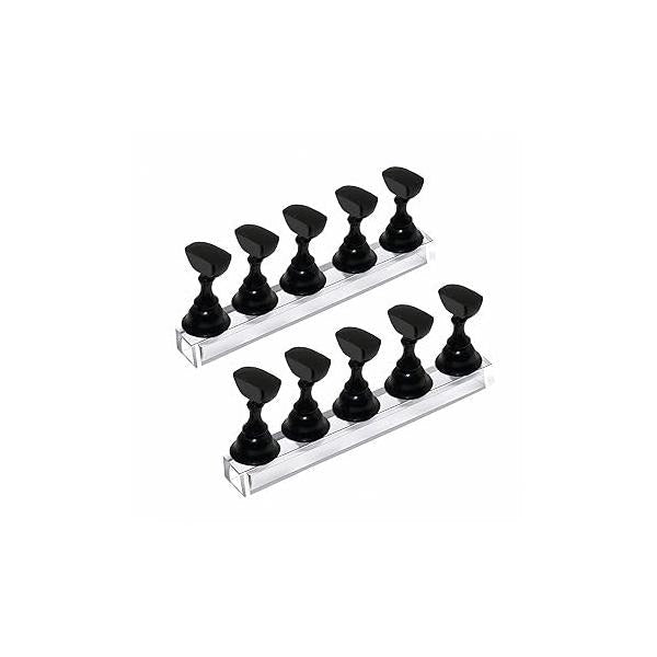 10Pcs Nail Stand for Press on, Fake Acrylic Stand, Display Practice Stands with Magnetic Base, Tip Holders Salon and Home DIY