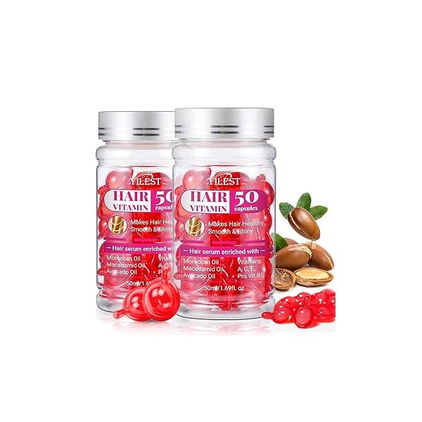 Hair Treatment Serum Oil Capsules Vitamins for Frizzy and Damaged Oils Growth Women & Men (2PCS)